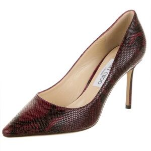 Jimmy Choo Burgundy Snakeskin Heels